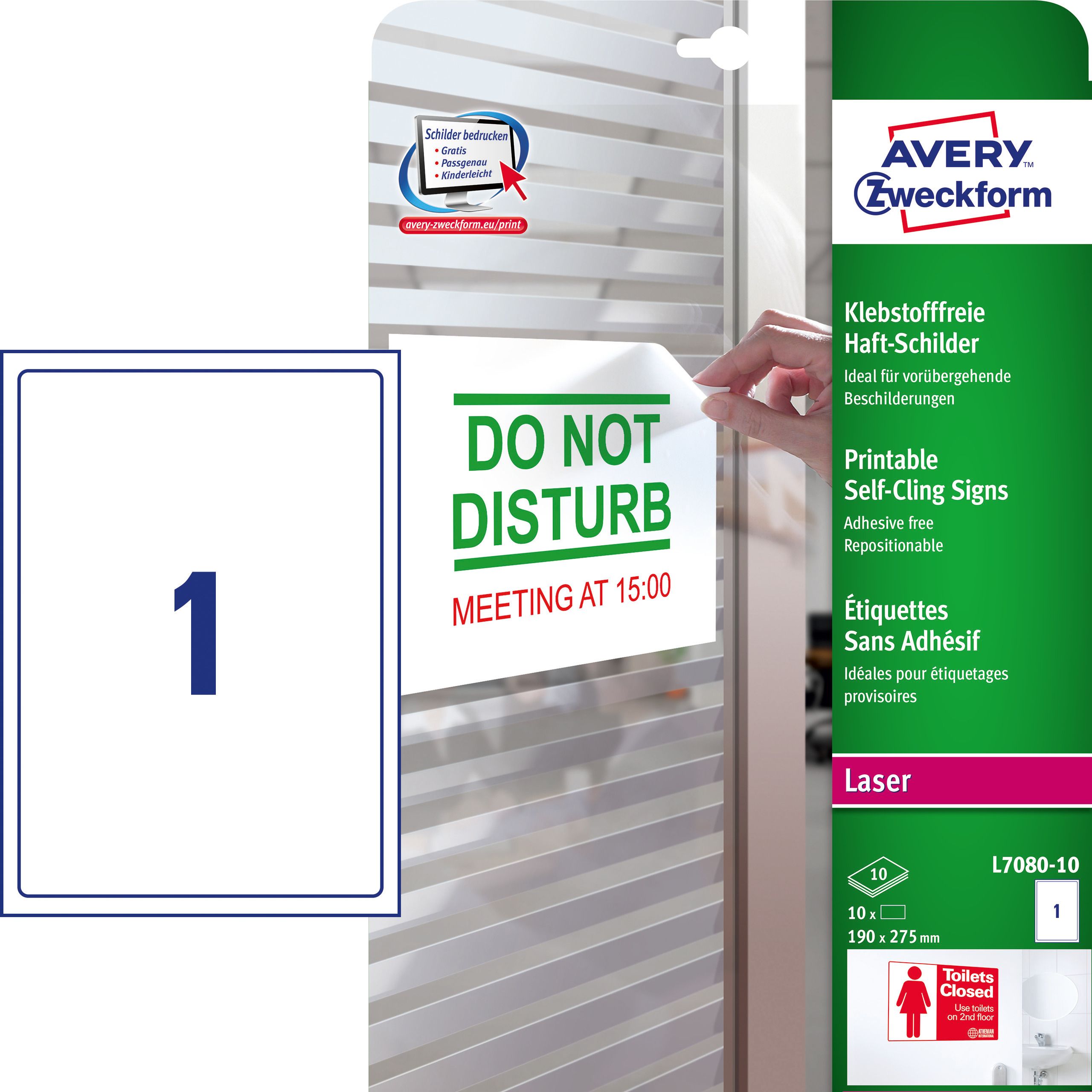 Anna Zaradna USUWALNE ZNAKI SAMOPRZYLEGAJĄCE A4 10ARK./OP. 190 X 275 MM BIAŁE, BIAŁY