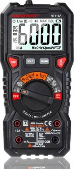 Habotest Multimetr cyfrowy z latarką Habotest HT118A, True RMS, NCV