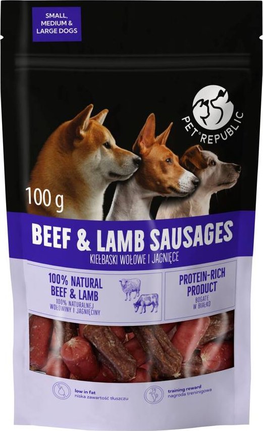 Pet Republic PetRepublic przysmak kiełbaski wołowe i jagnięce dla psa 100g
