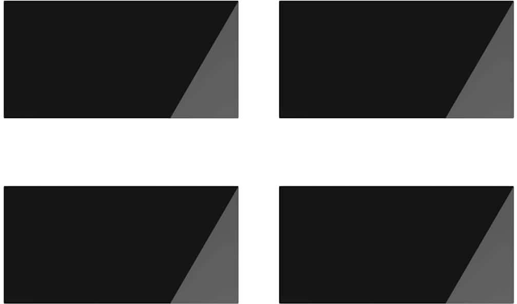 vidaXL Blat stołu 4 pcs Czarny szkło hartowane