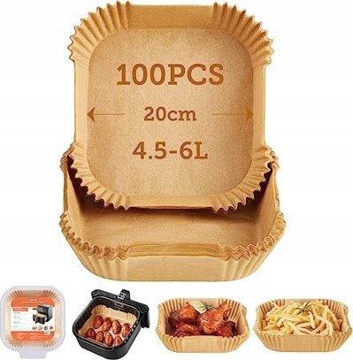 Cosori Popierinės formos karšto oro gruzdintuvėms 100 vnt (20cm - 4,5-6L)