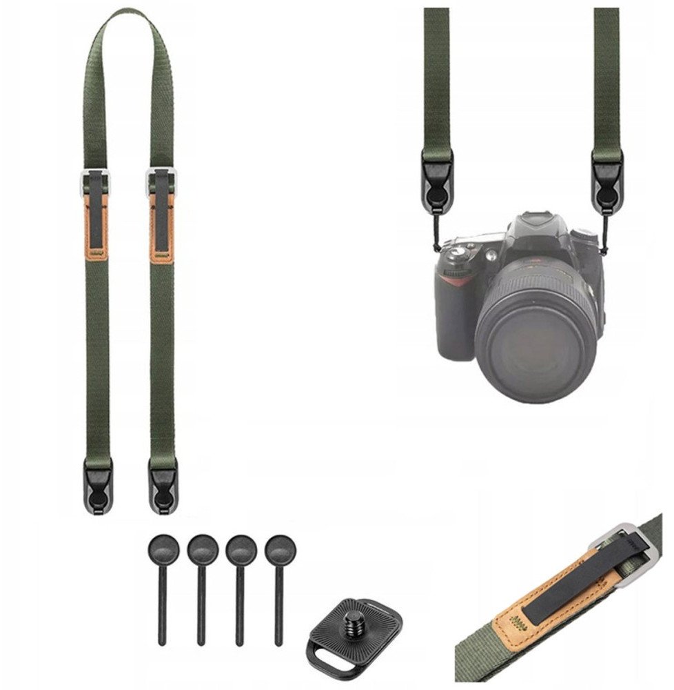 Pasek Supero Camera Strap do aparatu na szyję, ramię, regulowany, zielony