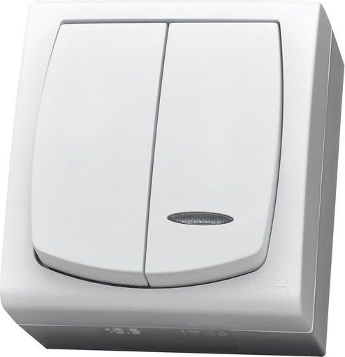 Ospel Łącznik świecznikowy Madera podwójny hermetyczny z podświetleniem biały (ŁNH-2NS/00)