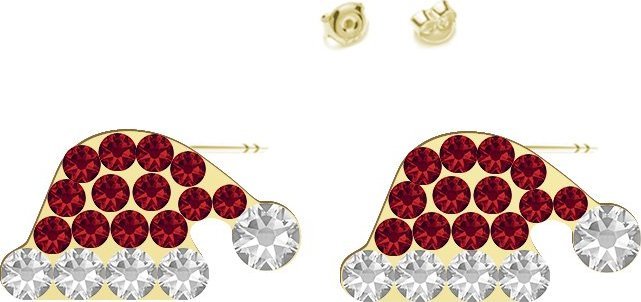 Radziszewska Jewellery Kolczyki Pozłacane Czapka Mikołaja Boże Narodzenie