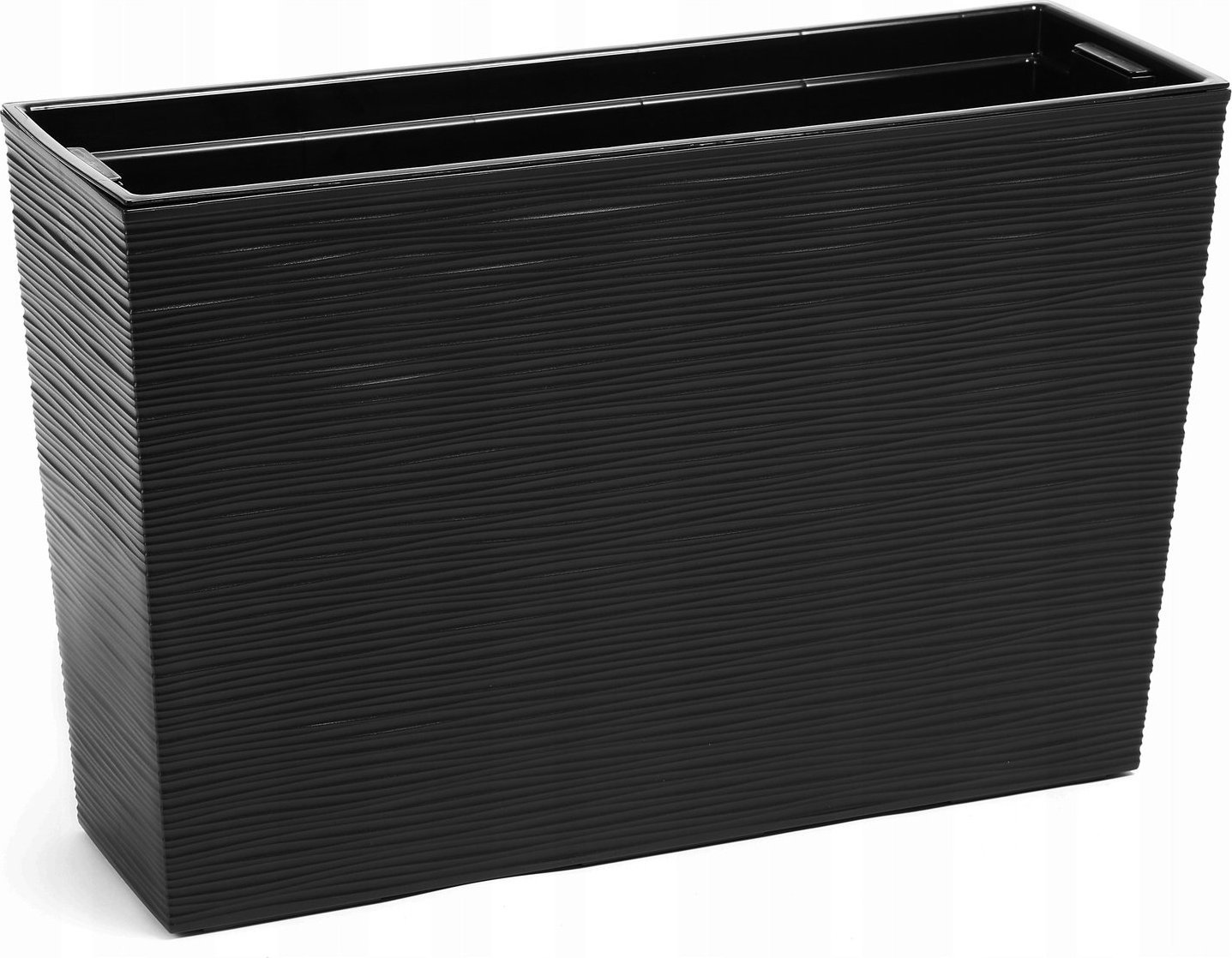 Lamela Doniczka podłużna, skrzynka balkonowa wysoka WERBENA LA631-04, Kolor Czarny, Lamela, Wymiary 56x19x36.5 cm