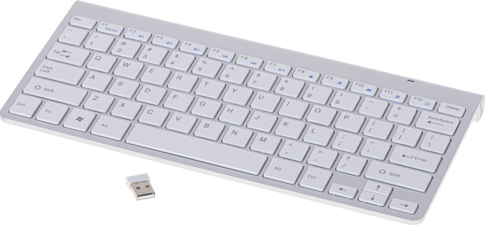 KIK Klawiatura bezprzewodowa Smart TV srebrna