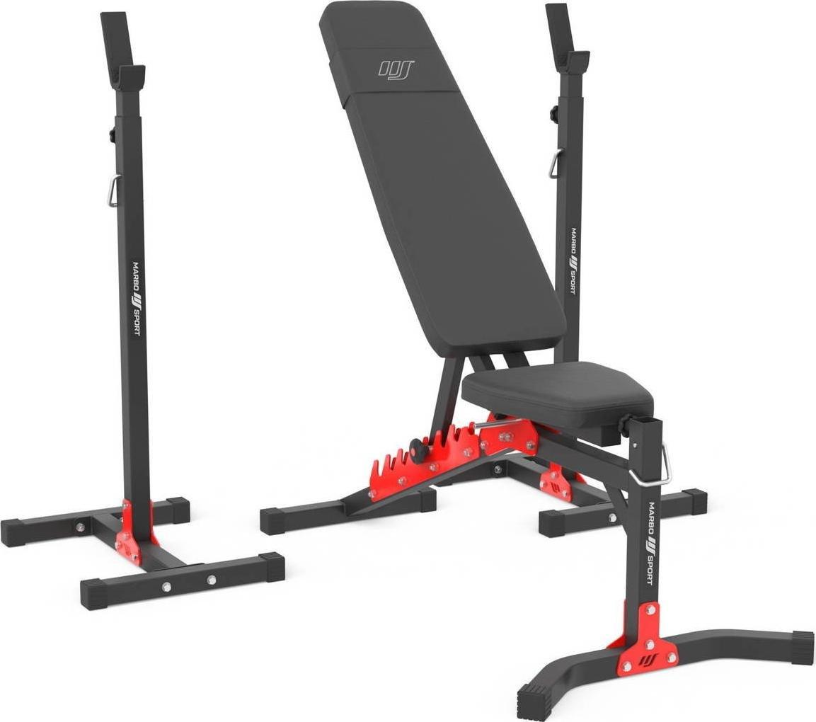 Marbo Sport Zestaw MH19 ławka treningowa regulowana + stojaki regulowane Marbo Sport