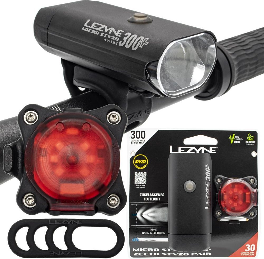 Lezyne Zestaw lampek Lezyne Micro STVZO 300+, Zecto STVZO, 300 lm, 30 lm