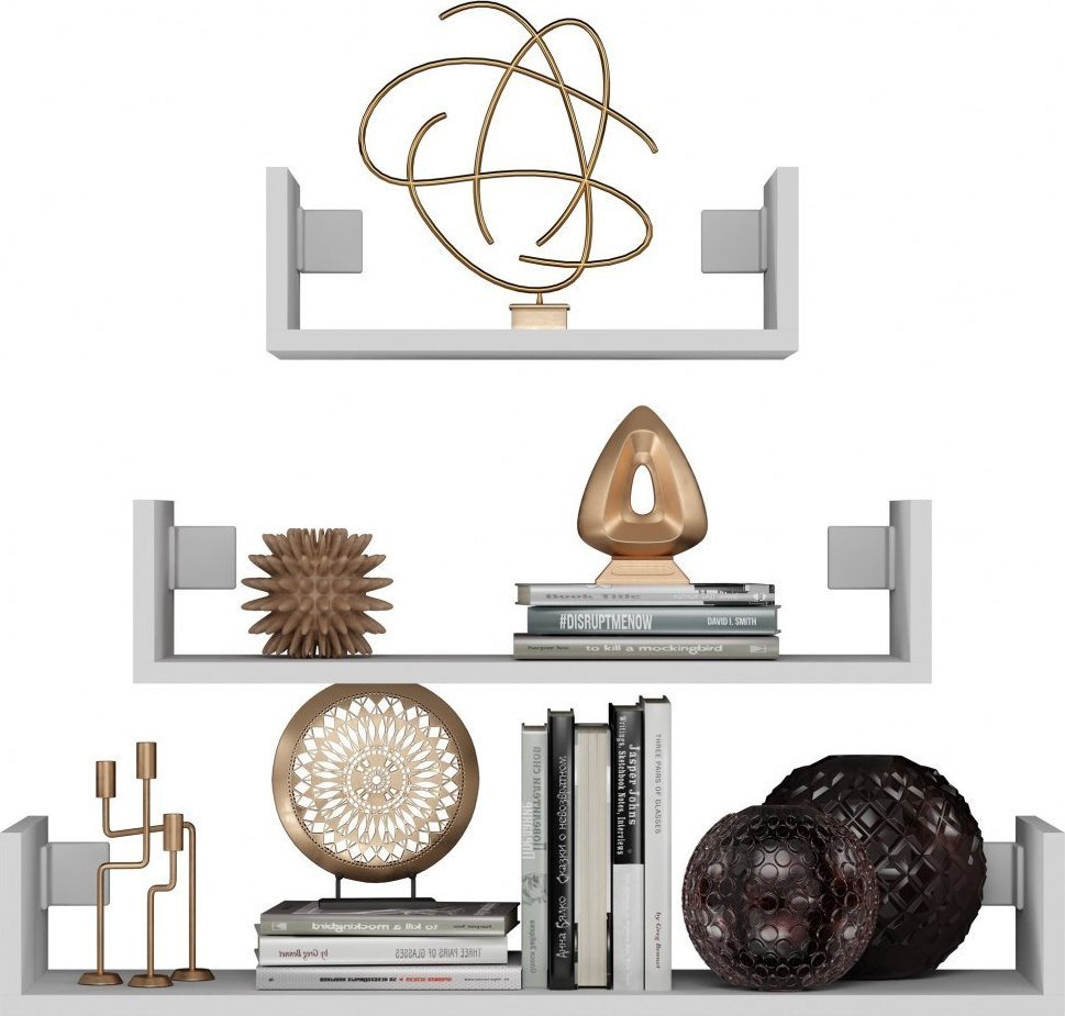 Topeshop KOMPLET 3 x PÓŁKA WISZĄCA ŚCIENNA MOBI 3P BIEL