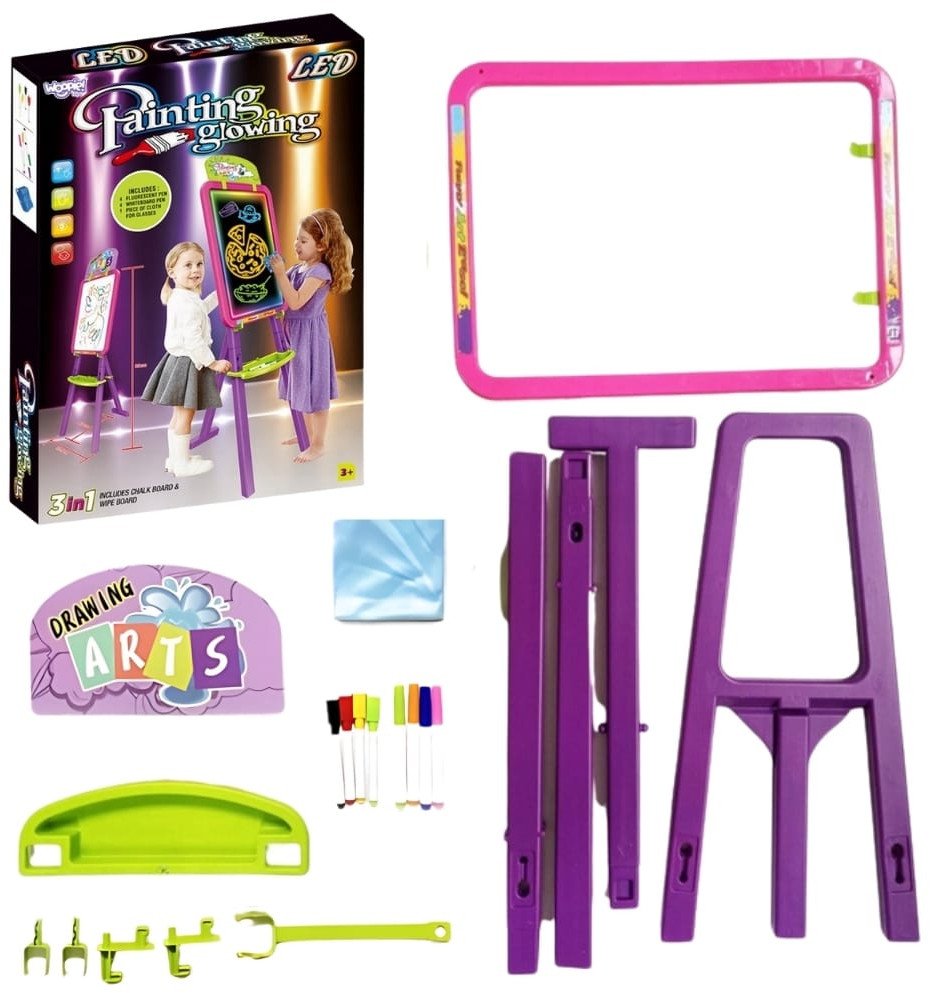 WOOPIE Tablica 3w1 Magnetyczna Suchościeralna Malowanie Światłem