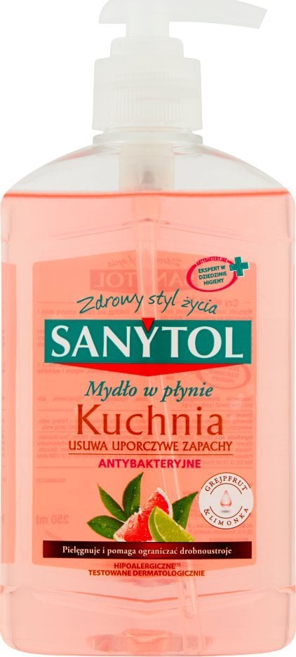 SANYTOL Mydło w płynie SANYTOL antybakteryjne do kuchni Grejpfrut i limonka 250 ml