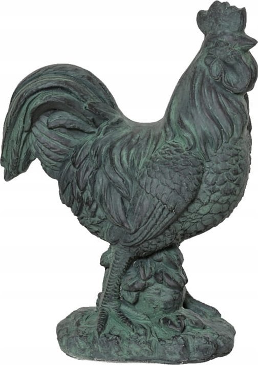 Figurka ogrodowa kogut 21x38x50cm Dekoracyjna antyczna zieleń