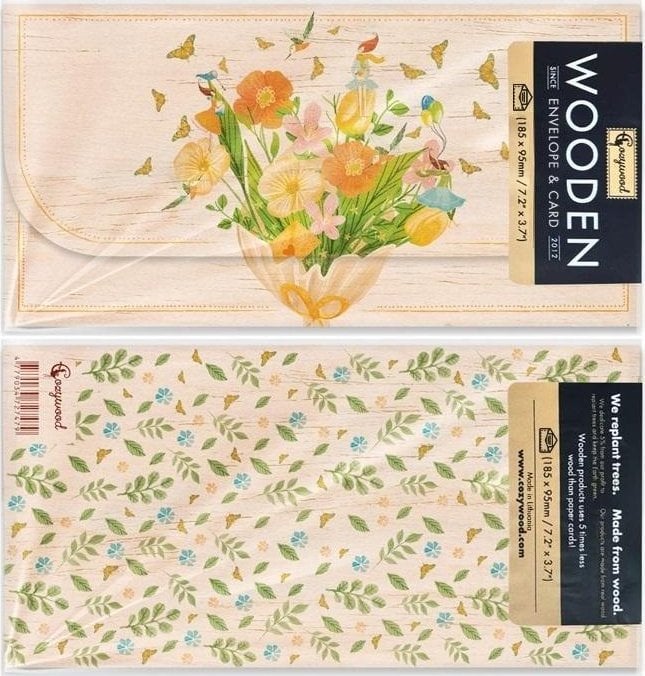 Cozywood Koperta upominkowa drewniana Bukiet