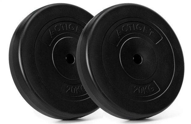 Obciążenie bitumiczne 20 kg 2 szt. talerz kompozytowy 31 mm krążek do sztangi hantli UNIWERSALNY