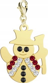 Radziszewska Jewellery Złoty Charms Świąteczny Bałwanek 925 Prezent DEDYKACJA GRATIS