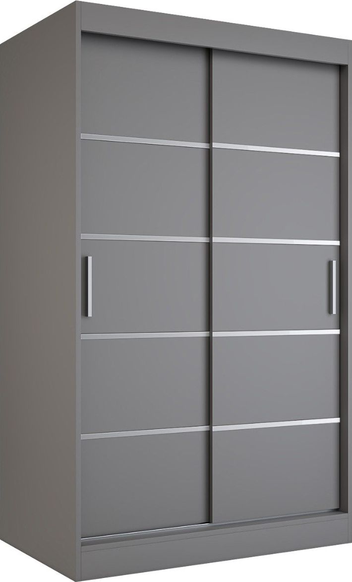 MKPOL Szafa przesuwna MODUO COMFORT 120 antracyt z listwami