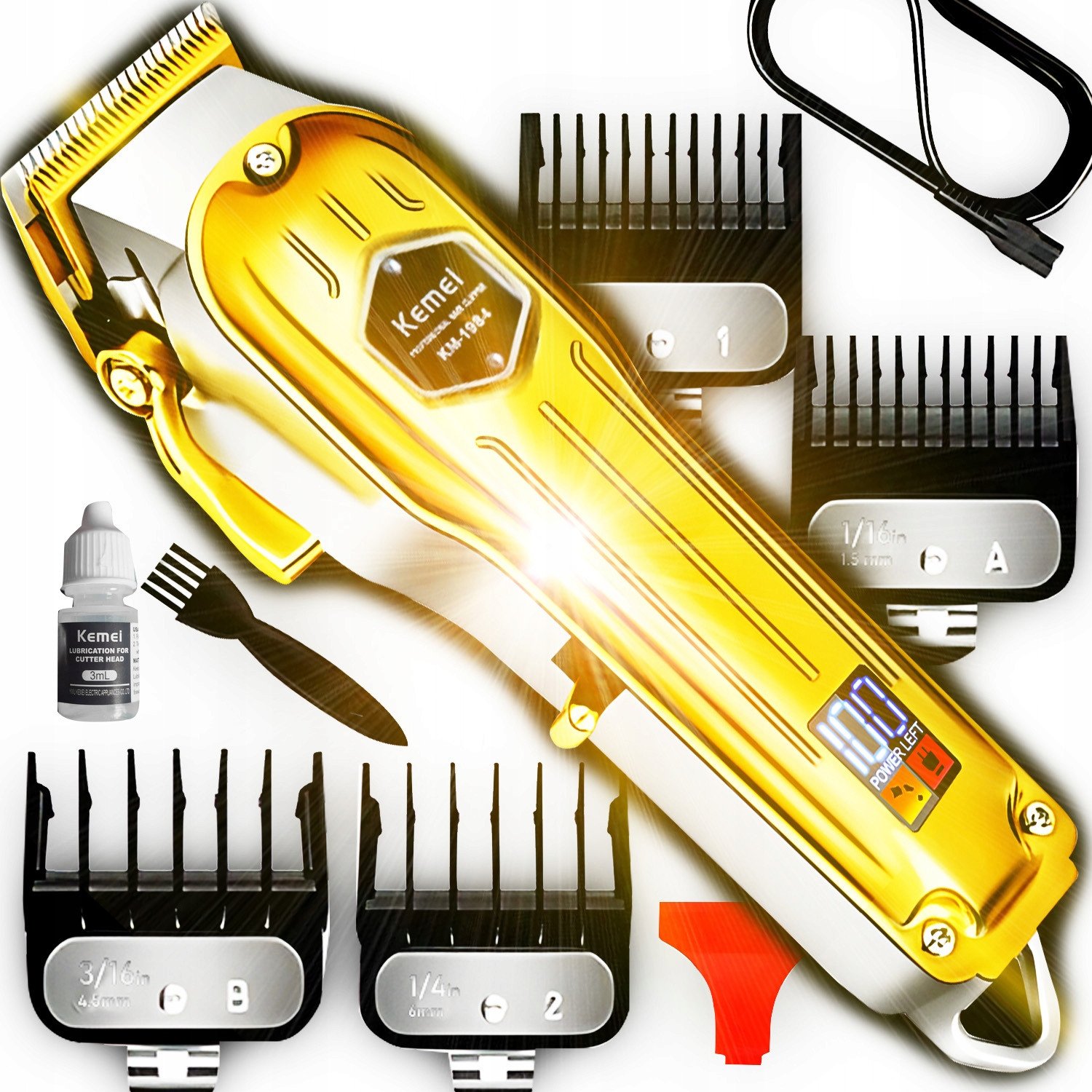 NAJMOCNIEJSZA maszynka do strzyżenia WŁOSÓW BRODY Kemei trymer na PREZENT V-059