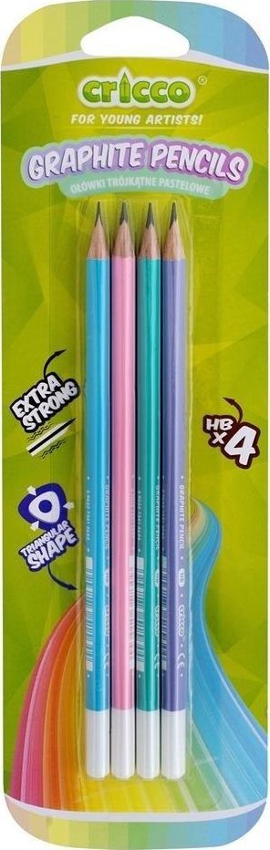 Teka Ołówek trójk±tny pastel HB 4szt. CRICCO