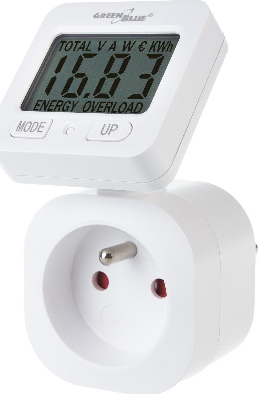 GreenBlue Miernik energii GreenBlue, watomierz, 16A, max. 3680W, podtrz.pamięci, GB615 E