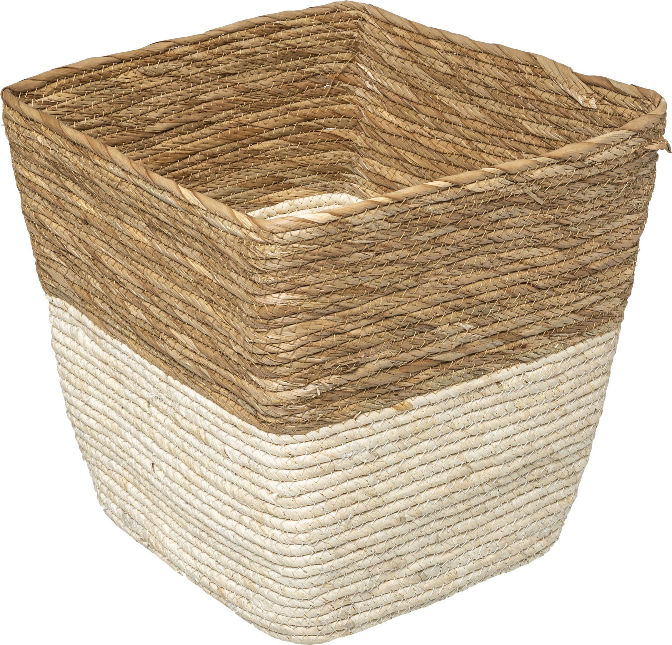 5five Osłonka na doniczkę, kosz do przechowywania BIO, plecionka ze słomy, 31 x 31 cm