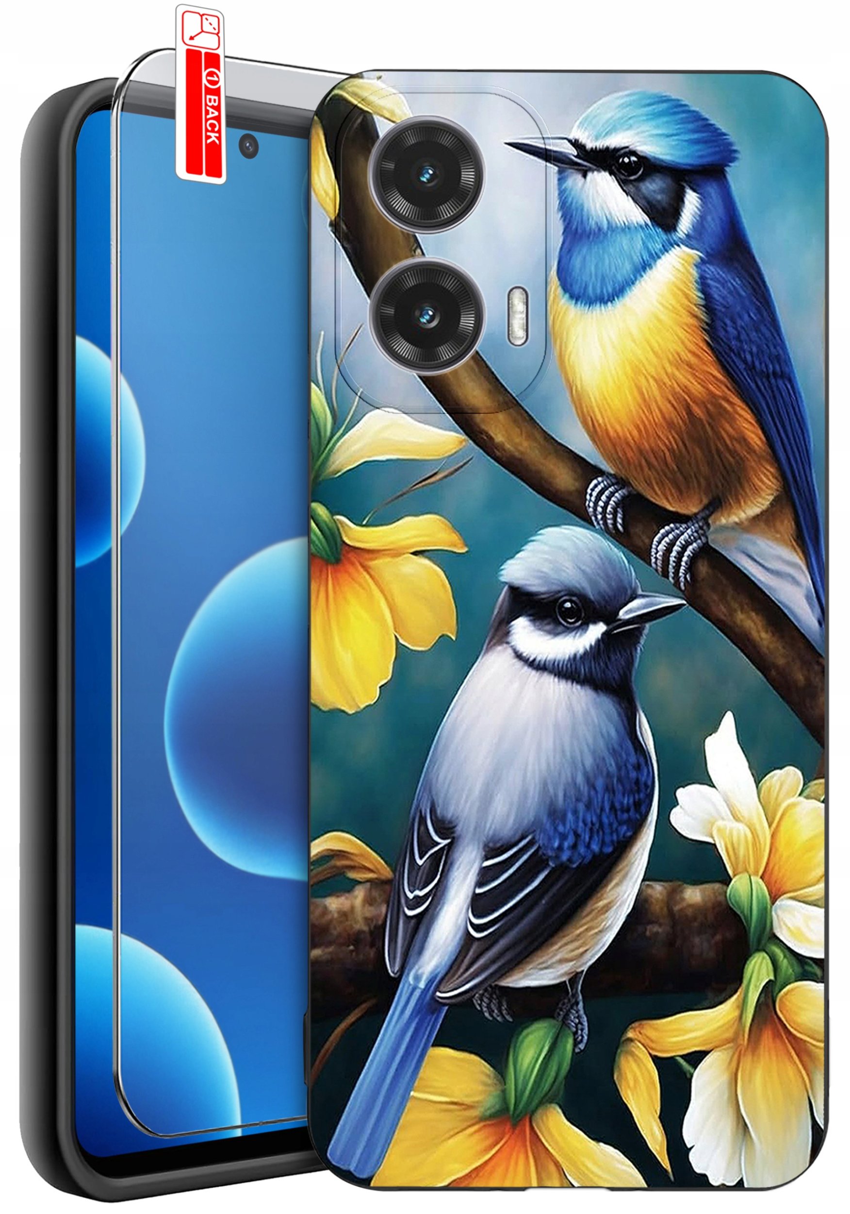 ETUI do Motorola Moto G45 5G | WZORY | SILIKONOWE MATT CASE + SZKŁO 9H