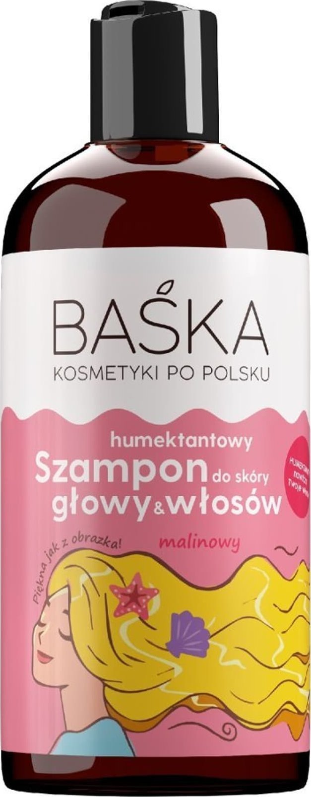 Solverx BAŚKA Kosmetyki Po Polsku Humektantowy Szampon do włosów - malinowy 500ml