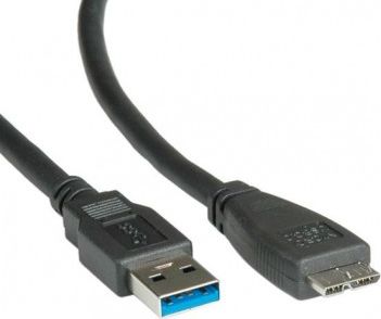 Kabel USB Roline USB-A - micro-B 0.15 m Czarny (11.02.8876)