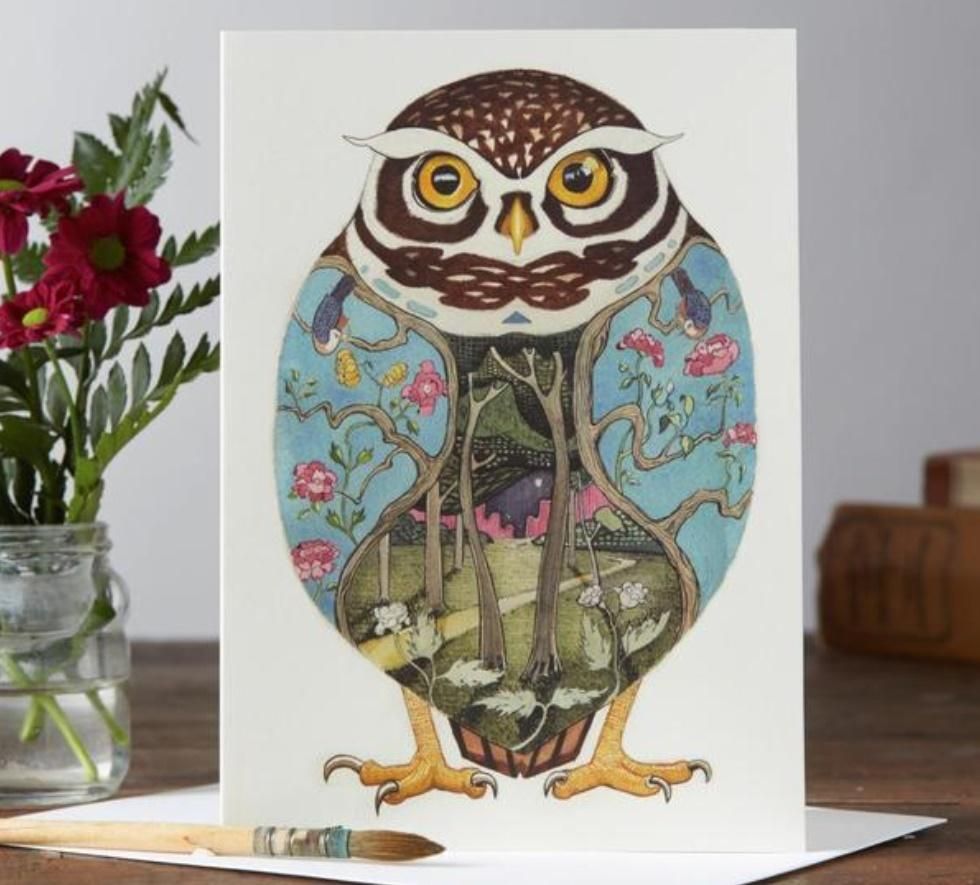 DM Collection Karnet A015 B6 + koperta Mała sowa