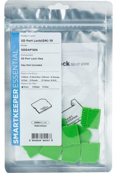 SmartKeeper MSD04P1GN 10 x Micro SD Port Blockers without Lock Key Mini Green SLSART-0323 SLSART0323 (SLSART-0323)