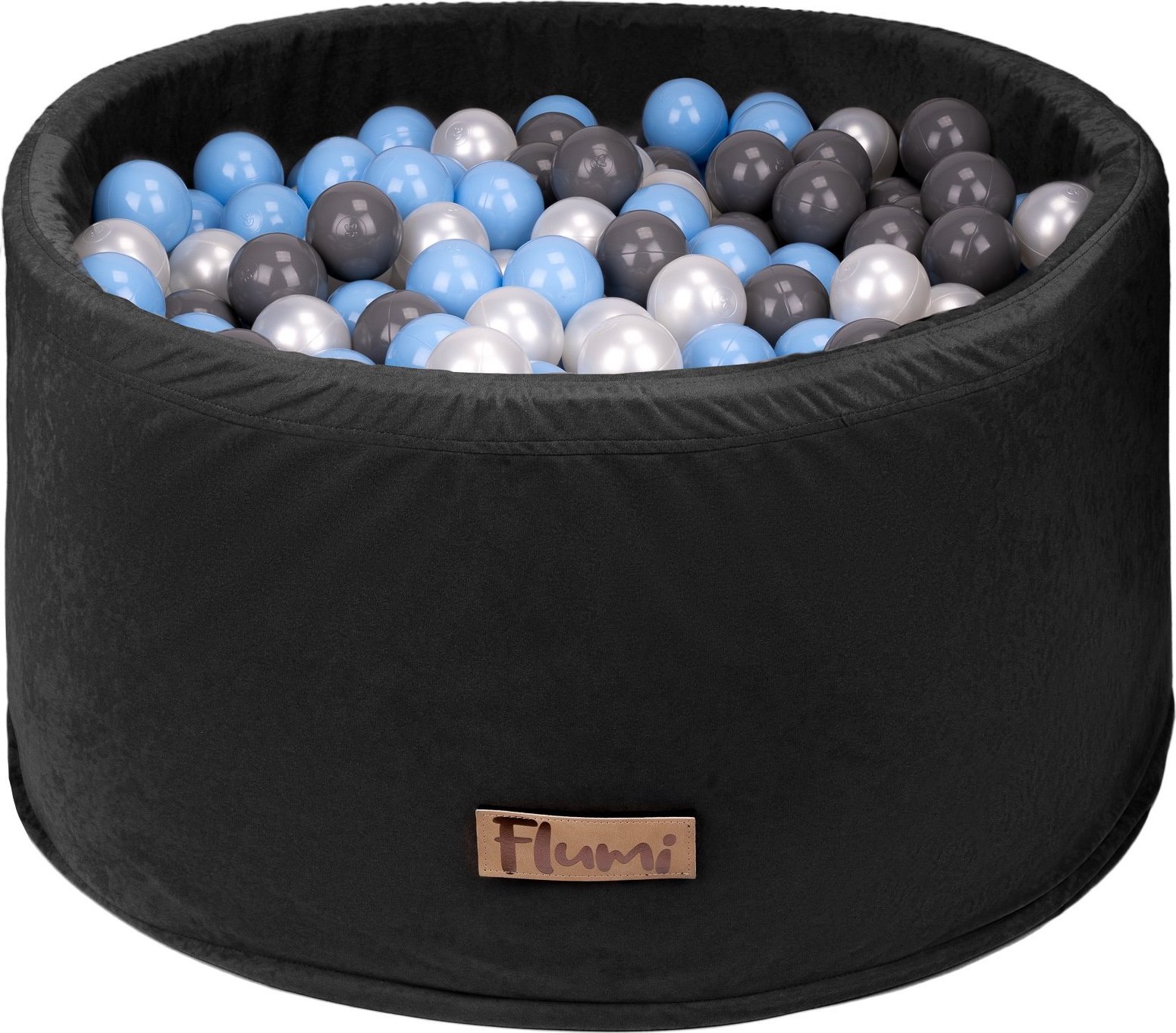 Blomster Suchy basen CZARNY + PIŁKI BABYBLUE-SZARE-PERŁOWE