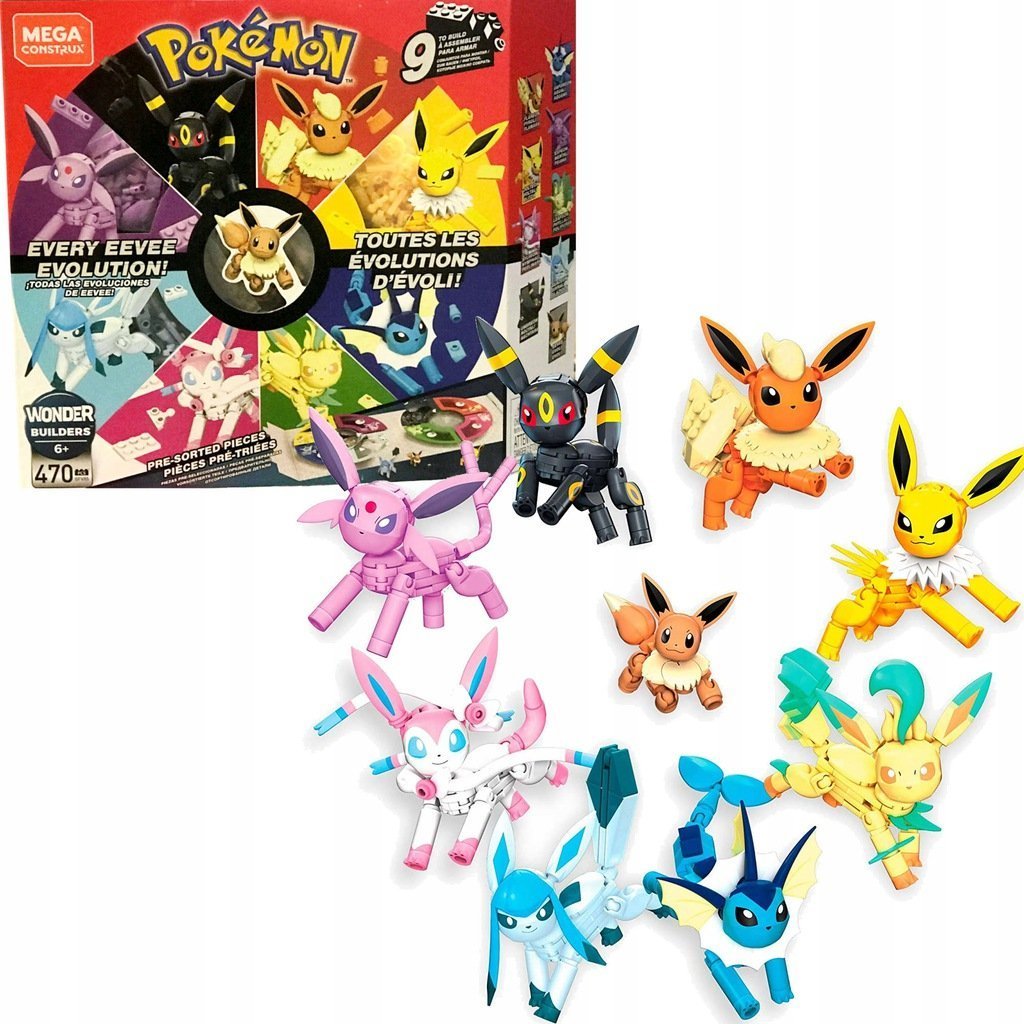 Mattel mega construx pokemon every eevee evolution klocki
