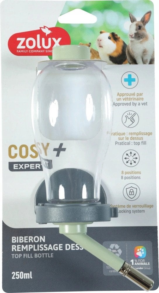 ZOLUX Poidełko dla gryzonia napełniane od góry COSY 250ml zielone