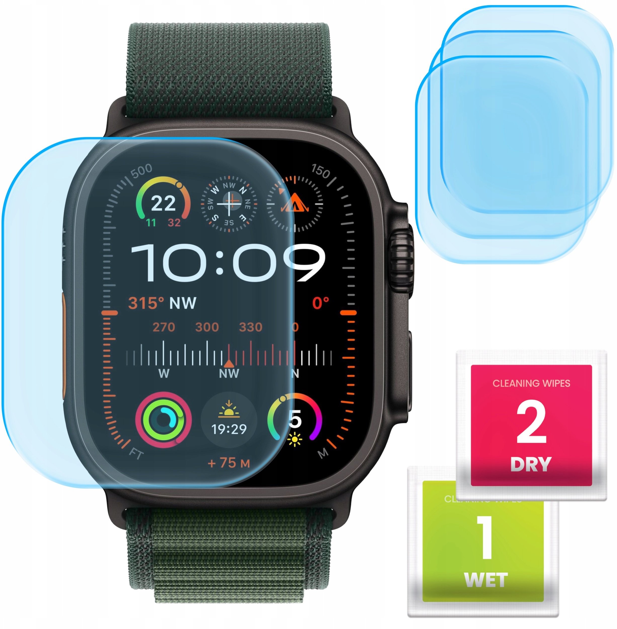 3-PAK Szkło Hybrydowe do Apple Watch Ultra 2 (Szkiełko, Ochronne, Odporne)