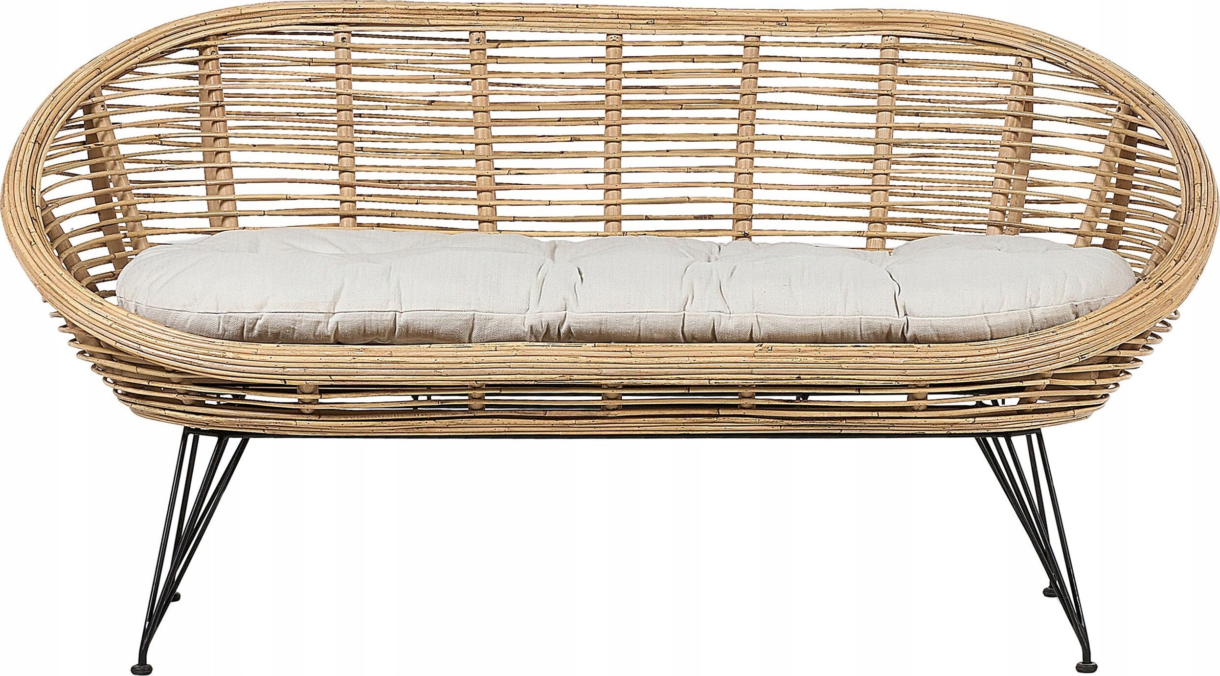 Beliani Sofa 2-osobowa rattanowa naturalna MARATEA