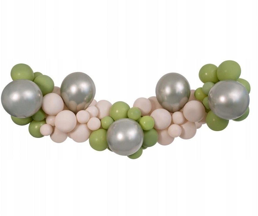 Girlanda balonowa Oliwkowo-szampańsko-latte 65szt