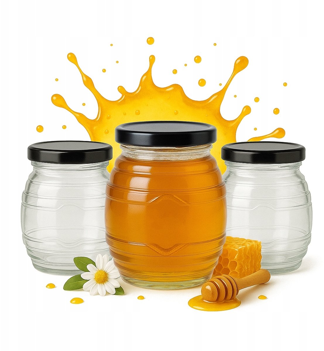 5x Słoiki Szklane UL 180 ml na Miód Konfitury Przetwory Dżem Krem Słoik