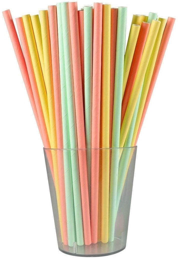 Słomki papierowe pastelowe 12szt