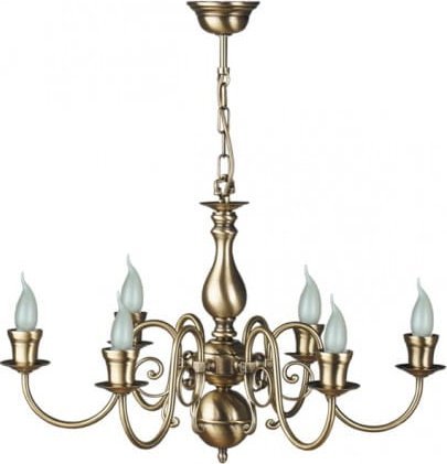 Lampa wisząca Solar Żyrandol z mosiądzu ŚWIECA 6 płomienny