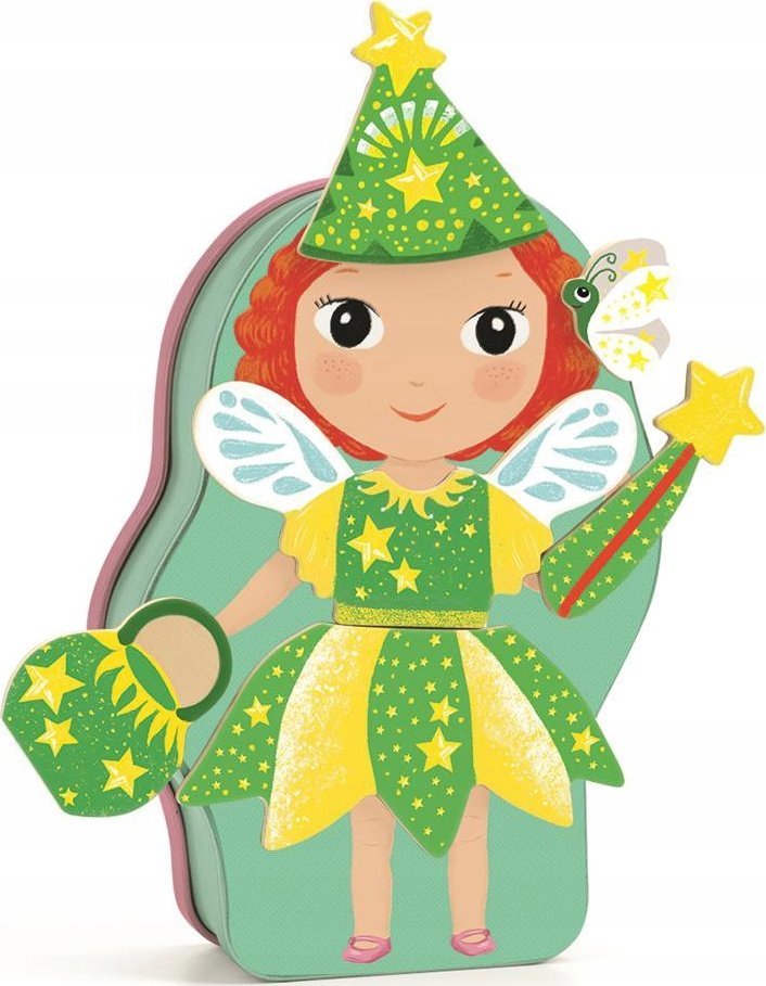 Djeco Djeco Mediniai magnetai ir metalinė dėžutė - Gražuolė