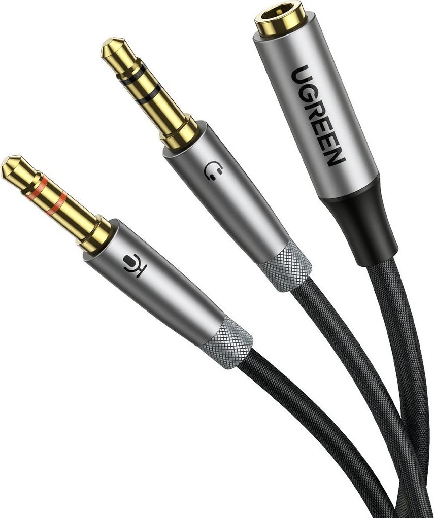 Kabel Ugreen Jack 3.5mm - Jack 3.5mm 0.2m czarny (50255)