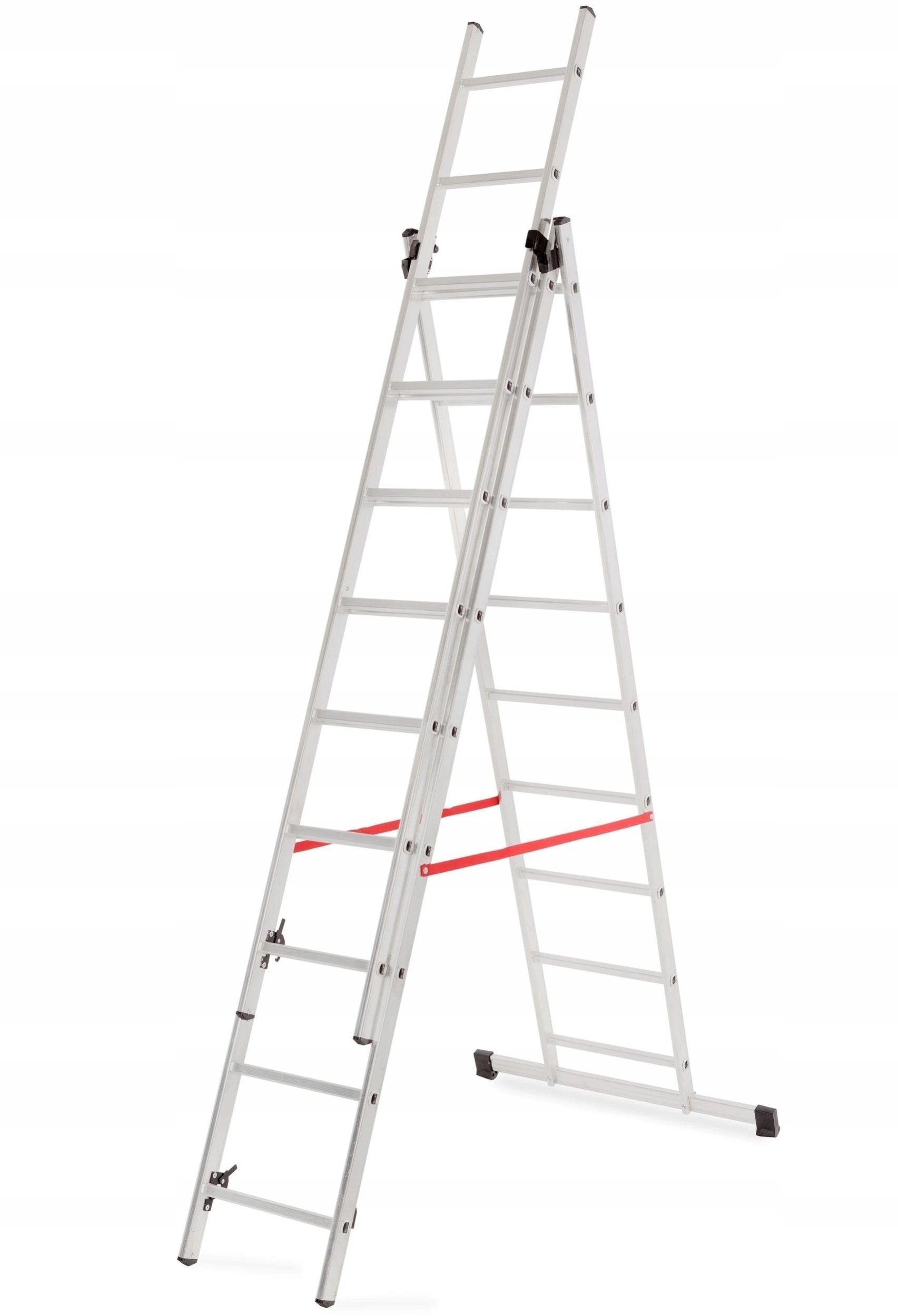 AWTOOLS DRABINA ALUMINIOWA BASIC 3x10 STOPNI 150kg