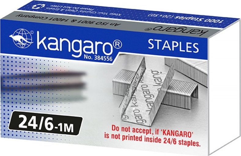 Kangaro Zszywki KANGARO, No. 24/6-1M, 1000 szt.