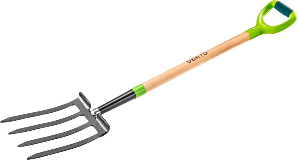Verto Widły do kopania 4 zęby trzonek drewniany , uchwyt z tworzywa 15G041