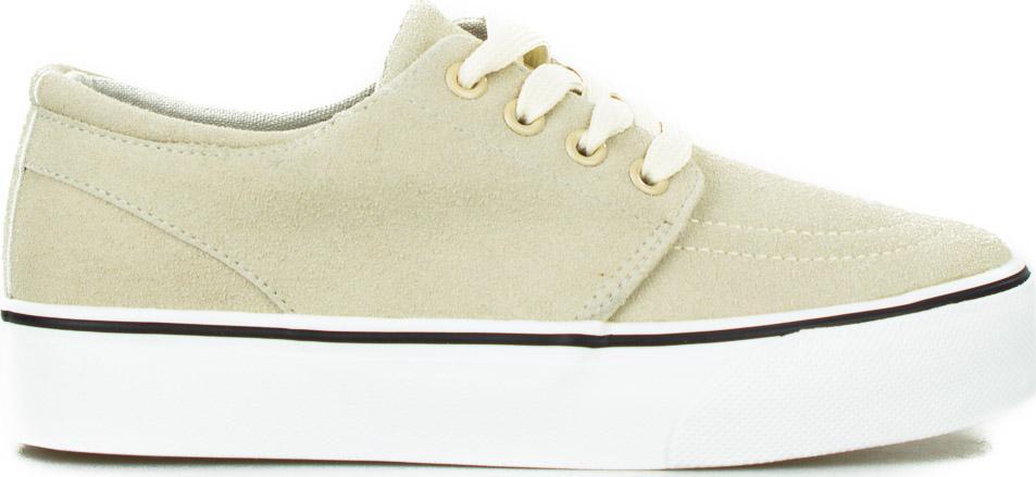 Estetino Tenisówki na platformie zamszowe beżowe-38