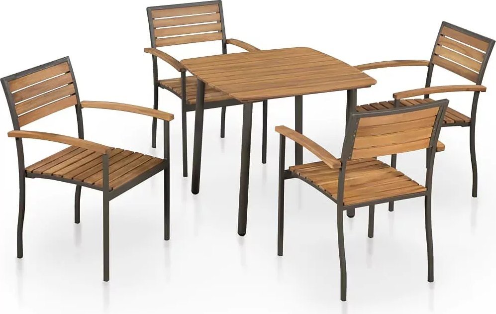 Elior Zestaw brązowo-czarnych mebli ogrodowych - Gordon 2X