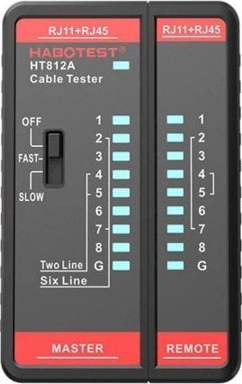 Habotest Tester przewodów sieciowych RJ11 / RJ45 Habotest HT812A