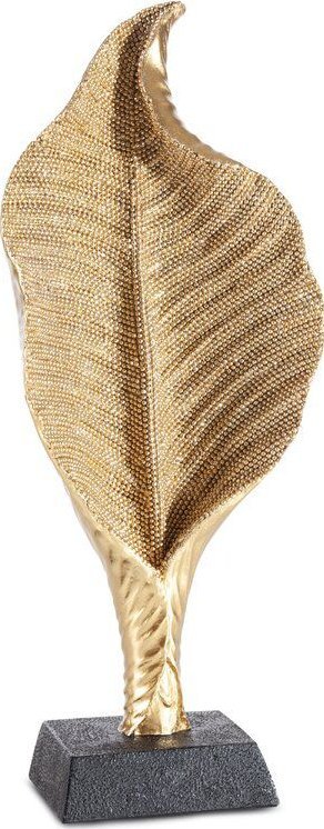 Eurofirany Figurka z żywicy poliestrowej liść ELDO 14X8X34 złota
