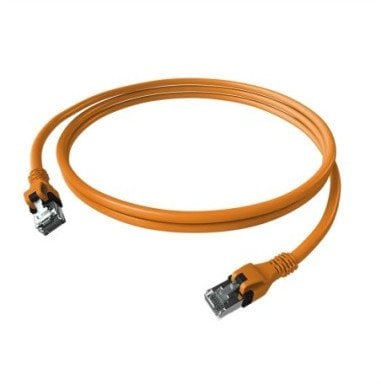 EasyLan DualBoot PushPull Patch Cable Cat.6A (Class EA), S/FTP, RJ45 / RJ45, pomarańczowy, 1 m
