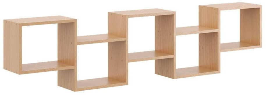 Półka ścienna, wisząca, regał, 186x18x44 cm, buk, mat