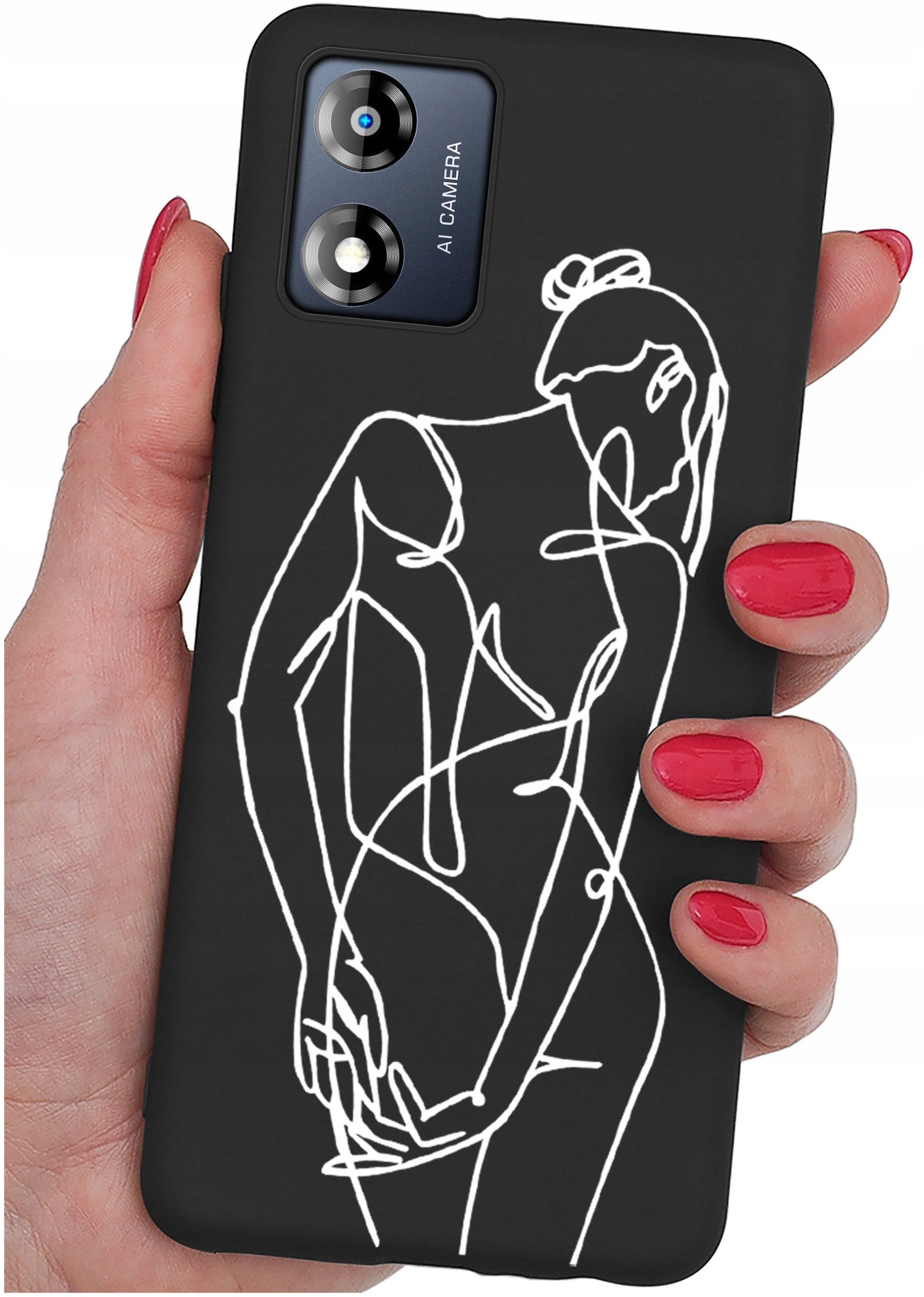 Etui do Motorola Moto E13 WZORY |SILIKONOWE MATT CASE + SZKŁO 9H